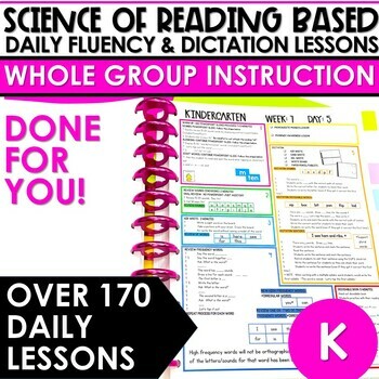 Preview of Science of Reading Guided Practice and Lesson Plans Kindergarten Phonics Fluency