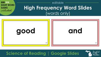 Science of Reading: High Frequency Sight Word Slides - Words Only