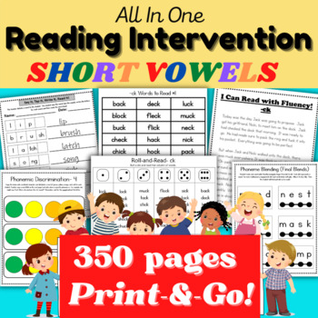 Preview of Science of Reading Intervention Binder - Activities w/ CVC Words + Short Vowels