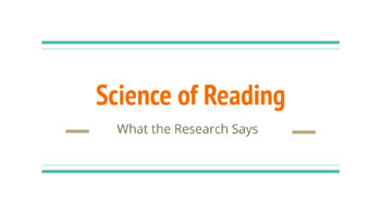 Preview of Science of Reading Introduction Presentation 