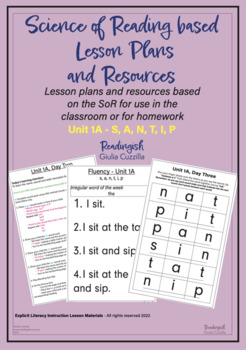 Preview of Science of Reading Lesson Plans and Resources - Unit 1A (SANTIP)