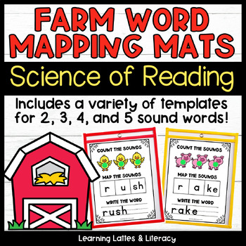 Preview of Science of Reading Orthographic Word Mapping Mats Farm Theme Sound Symbol Map