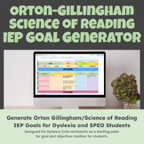 Science of Reading/Orton-Gillingham IEP Goal and Objective