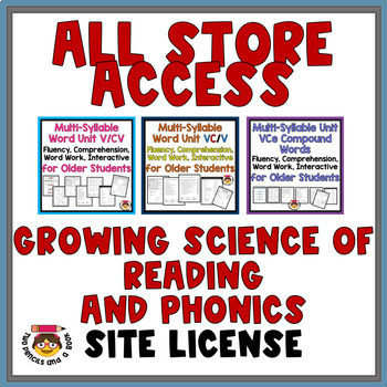 Preview of Science of Reading Phonics ALL STORE ACCESS - Growing Bundle Older Students