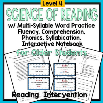 Preview of Science of Reading Phonics Fluency & Comprehension for Older Students - Level 4