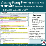 Science of Reading Phonics Lesson Plan Template -Teacher P
