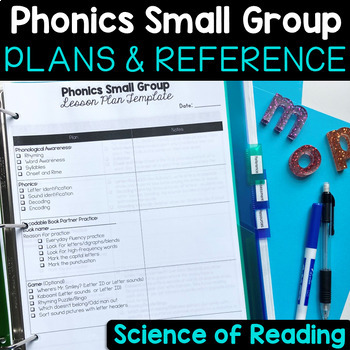 Preview of Science of Reading Small Group Phonics Lesson Plan Template & Assessment