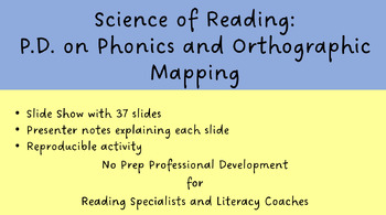 Preview of Science of Reading: Professional Development on Phonics & Orthographic Mapping