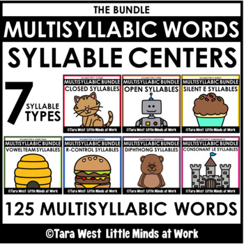 Preview of Science of Reading SOR Multisyllabic Words Activities and Centers Bundle