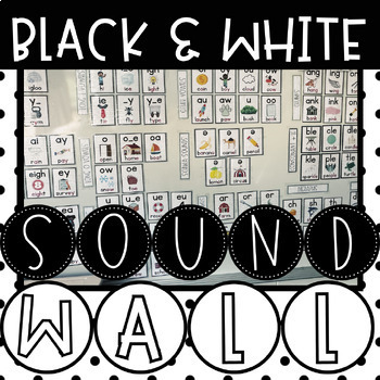 Preview of Science of Reading 2nd Grade Sound Wall | Black and White | NO PREP