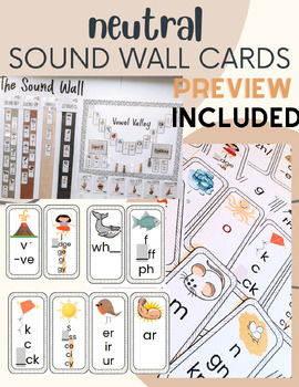 Preview of Science of Reading Sound Wall Cards NEUTRAL