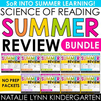 Preview of Science of Reading Summer Review Packet BUNDLE Kindergarten 1st 2nd Grade Review
