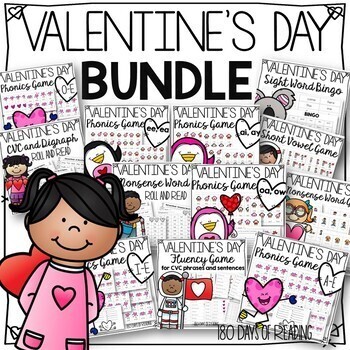 Preview of Valentine's Day Reading Games Activities Centers for Fluency and Accuracy 