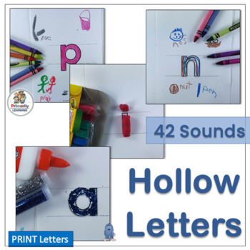 Preview of Science of Reading aligned Hollow Letters for Letter Tracing & Letter Sounds