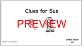 Science of Reading ue vowel team decodable book Clues for Sue