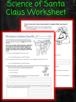Preview of Science of Santa Claus Worksheet