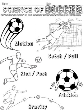 Preview of Science of Soccer Coloring Sheet