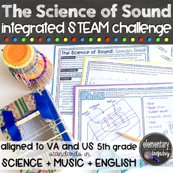 Preview of Sound STEM Challenge Musical Instrument Engineering Design STEAM Activity Unit