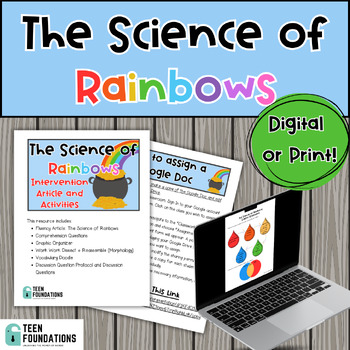 Preview of St. Patrick's Day Intervention Article | Rainbows | Digital+Print 