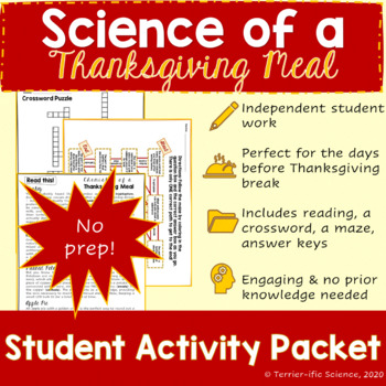 Preview of Science of a Thanksgiving Meal Packet