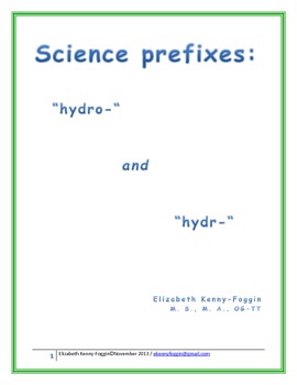 Preview of Science prefixes hydro- and hydr- A Multisensory Approach