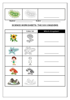 science worksheets taxonomy the six kingdoms by science workshop