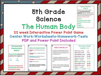 science the human body interactive power point game worksheets tests daily 5