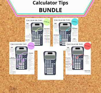 Preview of Scientific Calculator Cheat Sheets Bundle, Scientific Calculator Tips Bundle