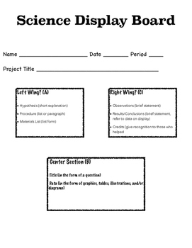 Scientific Experiment Display Board Plan by Liz and Ron | TpT