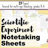 Scientific Experiment Lab Notes Sheets
