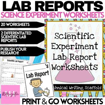 Preview of Scientific Experiment Lab Report Worksheets for Elementary