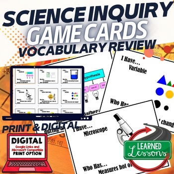 Preview of Scientific Inquiry GAME CARDS, Earth Science Game Cards, Earth Science Activity