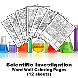 Scientific Investigation Word Wall Coloring Sheets (9 pages)