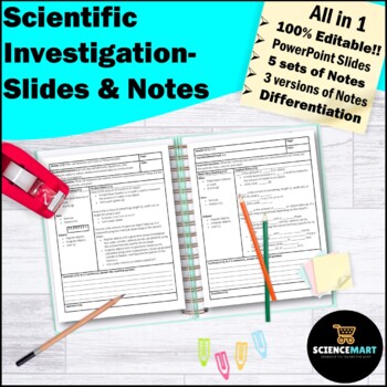 Preview of Scientific Method PowerPoint Slides, Notes & Exam | Science Interactive Notebook
