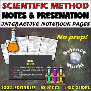 Preview of Scientific Investigation Unit Notes & Slides Bundle- Science Middle School