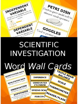 Preview of Scientific Investigation Word Wall Cards