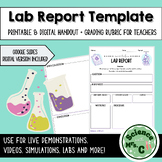 Scientific Lab Report Template Handout with Grading Rubric