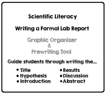 Preview of Scientific Literacy- Writing a Formal Lab Report- Prewriting Graphic Organizer