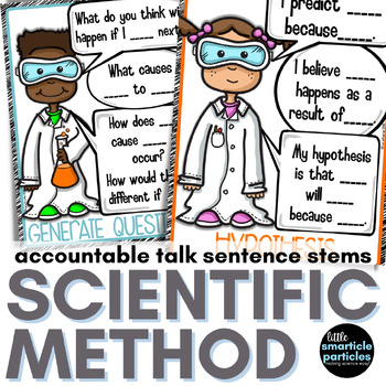 Preview of Scientific Method Accountable Talk Sentence Stem Posters for 3rd, 4th, 5th Grade