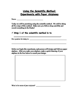 Preview of Scientific Method - Airplane Experiment - Student Lab Packet and Answer Key