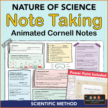 Preview of Scientific Method Animated Cornell Notes with Power Point | Nature of Science