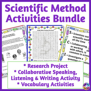 Preview of Scientific Method Activity, Poster, Lesson Plan, Word Search: ESL & All Students