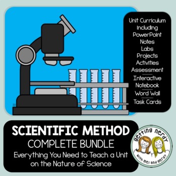 Preview of Scientific Method Complete Bundle - PowerPoint Unit, INB, Task Cards, Word Wall