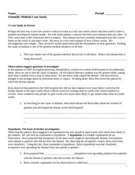 Preview of Scientific Method Case Study