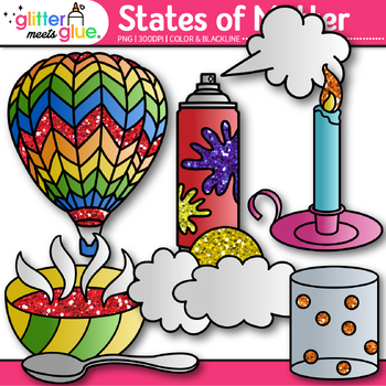 States of Matter Clip Art: Solids, Liquids, and Gases ...