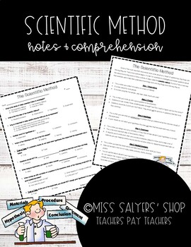 Preview of Scientific Method Cloze Notes & Comprehension Questions