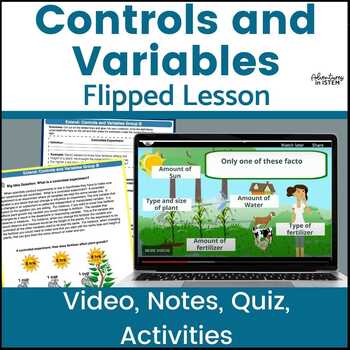 Preview of controls & variables activity scientific method lab quiz note flipped lesson