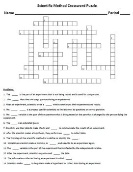 research methods crossword puzzle answers