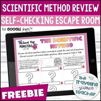 Preview of Scientific Method Digital Escape Room Activity Freebie