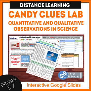 Preview of Scientific Method | Distance Learning | Candy Clues Scientific Observations Lab